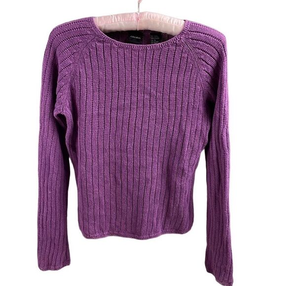 Exhilaration Purple Pullover Long Sleeve Sweater, Size Small - Picture 2 of 6